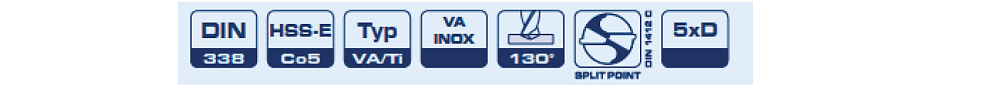 Сверла ∅ 0,6-16,0 HSSE титан и нержавейка 1141