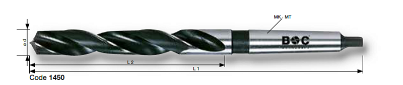 Наборы сверел HSS с конич хвостовиком 1450 Bohrcraft