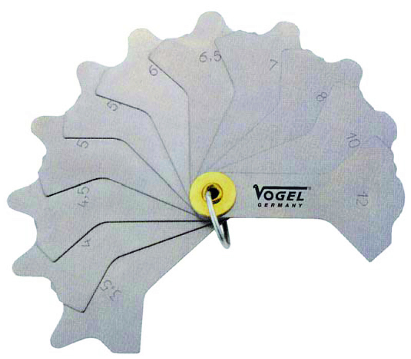 Шаблоны сварочные 3-12 контроля высоты швов в наборе Vogel