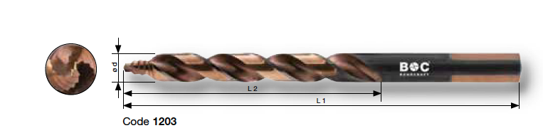 Сверла ∅ 1,0-13,0 HSSE с многоступен реж частью 1203 Bohrcraft