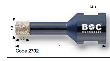 Сверла алмазные специальные Ø 6 - 120 мм для сухого сверления серий 2702 Bohrcraft