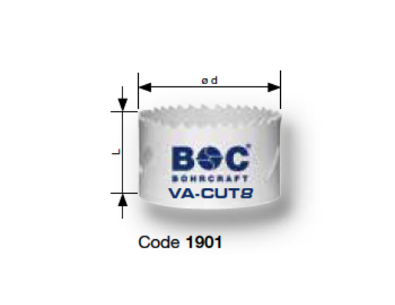 Коронки ∅ 14 - 210 HSSE биметаллические по металлу 1901 Bohrcraft