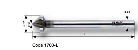 Зенковки Ø 6,3 -20,5 мм 90° HSS удлиненные 1703 Bohrcraft
