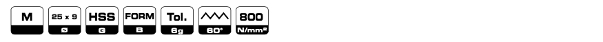 Плашки M3-М12 размером ∅25х9 мм из HSS Bohrcraft