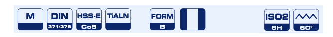 Метчики М3-М24 средние HSSE TiALN  серия 4189 Bohrcraft