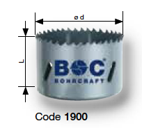Коронки ∅ 14 - 210 HSS биметаллические по металлу 1900 Bohrcraft