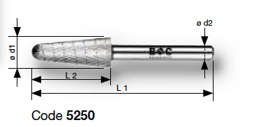 Борфрезы HSS сфероконические Bohrcraft